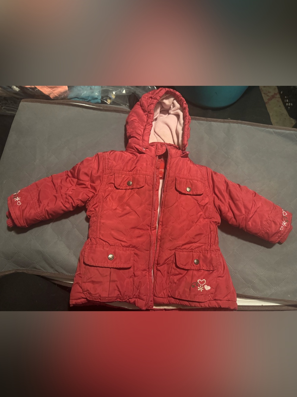 Hot pink girls puffer jacket